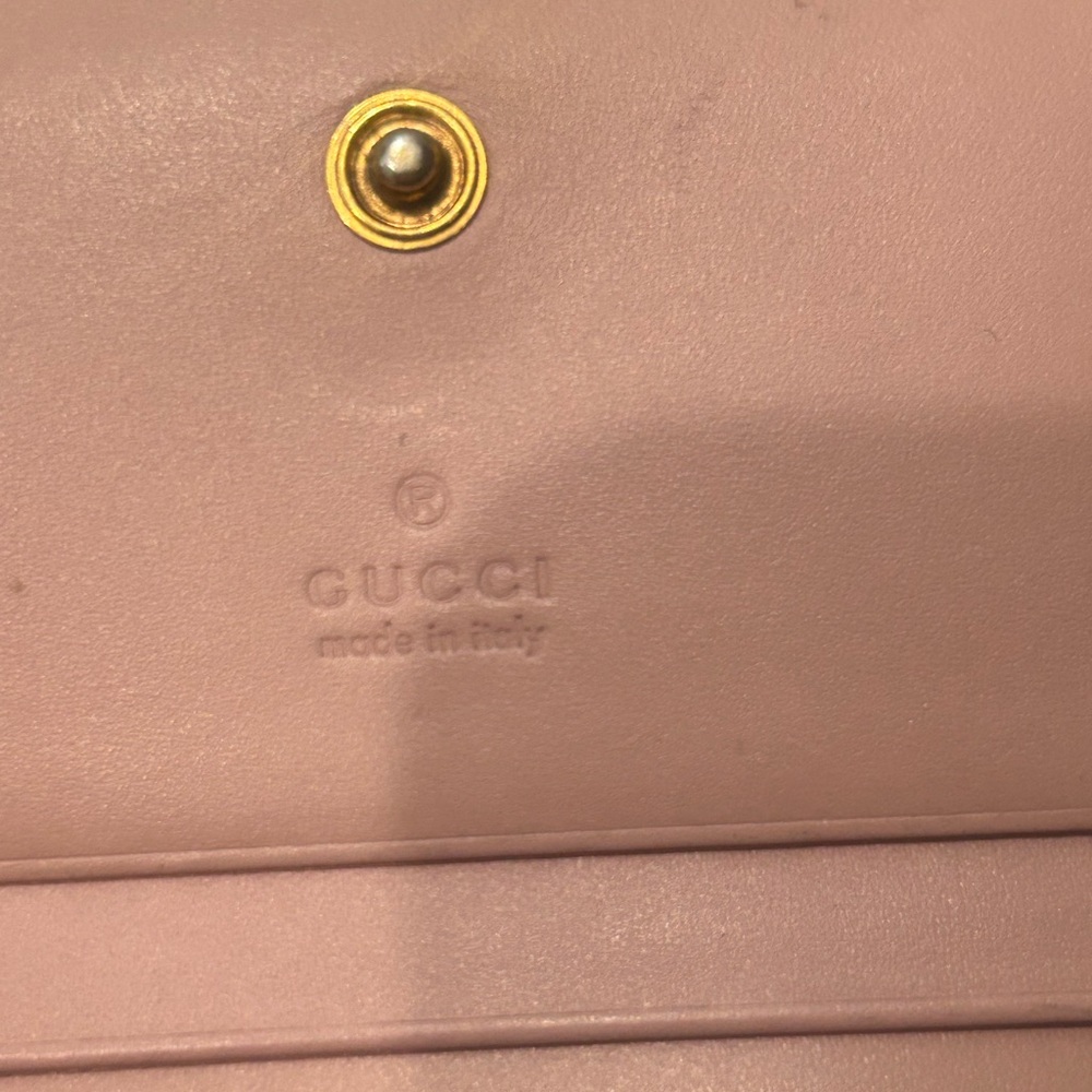 Gucci Cat Crystal Pink Embossed Compact Wallet - Picture 11 of 12